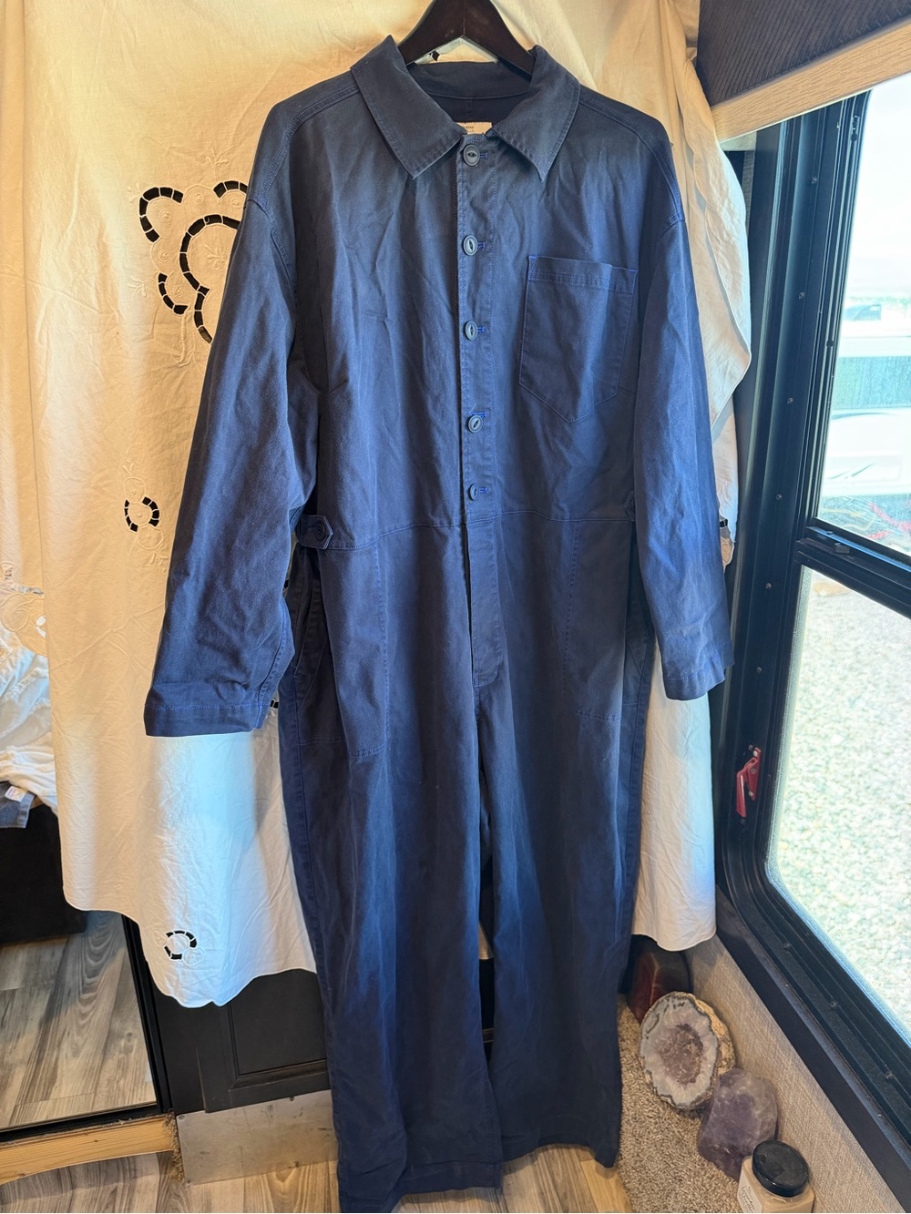 SEE ROSE GO Riveter Jumpsuit 3X 22/24 Navy Utility Coverall Tencel Cotton indie
